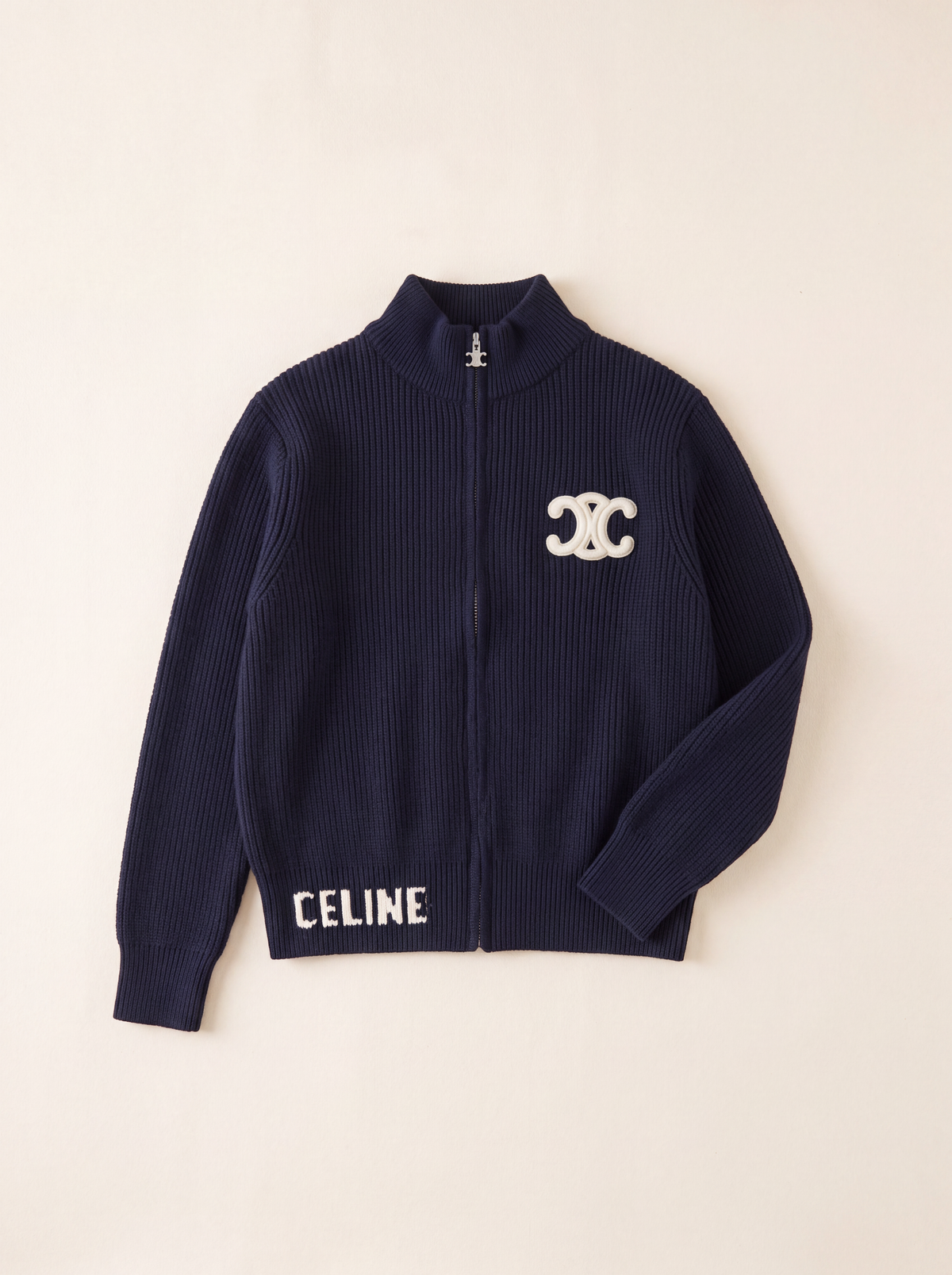 Reißverschluss-Cardigan aus Strick mit Velours-Effekt