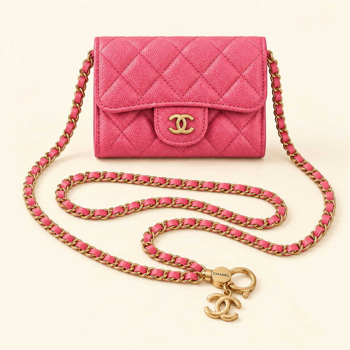 Mini sac matelassé avec chaîne CC