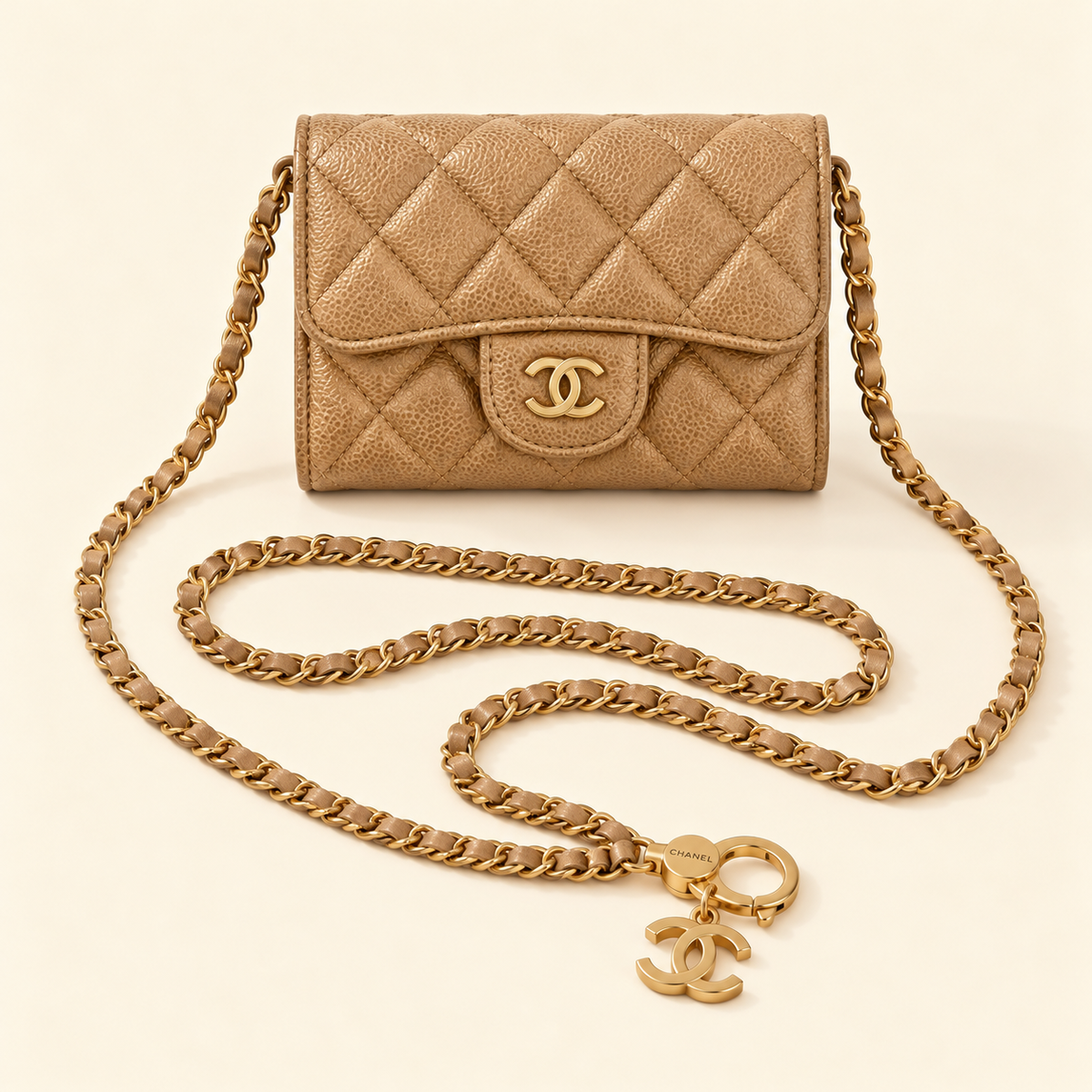 Mini sac matelassé avec chaîne CC