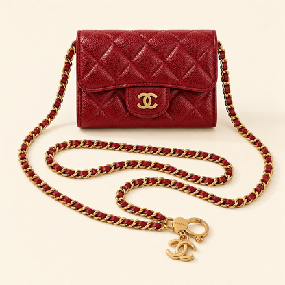 Mini sac matelassé avec chaîne CC