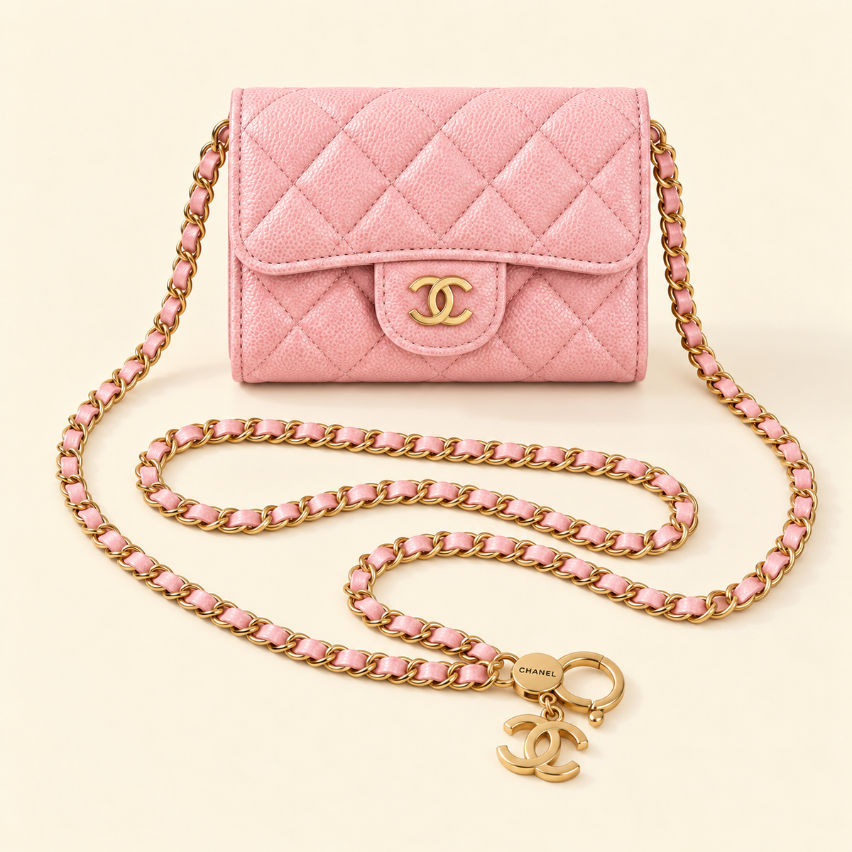 Mini sac matelassé avec chaîne CC