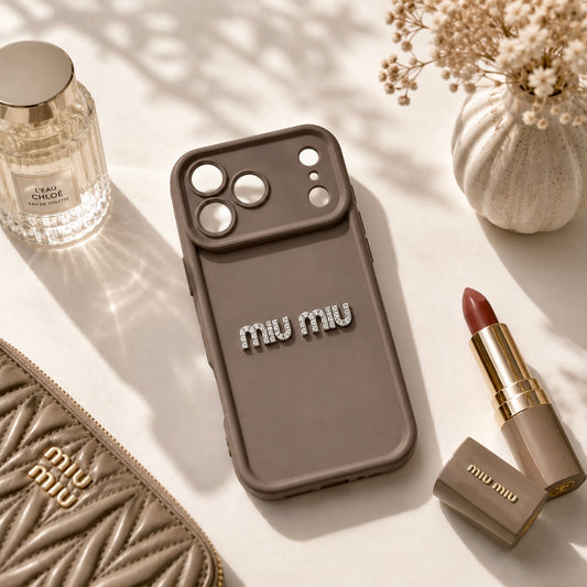 Coque Miu Miu diamond | Taupe