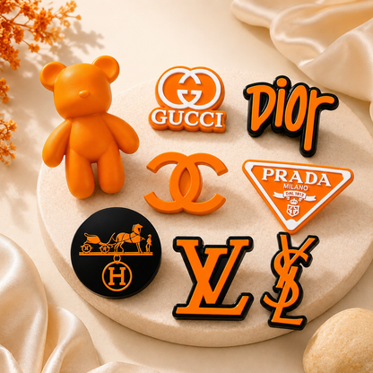 Pins de luxe pour Crocs orange noir hermes louis vuitton ysl