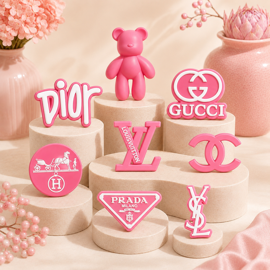 Pins de luxe pour Crocs rose girly barbie clean girl